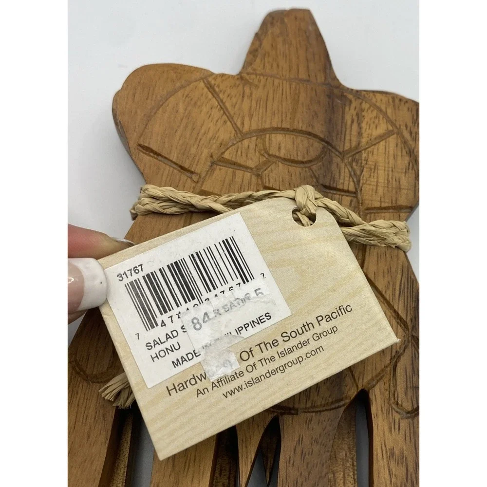 Hardwoods Of The South Pacific Honu Turtle Salad Tossing Fork Hand Carved Hawaii